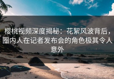 樱桃视频深度揭秘：花絮风波背后，圈内人在记者发布会的角色极其令人意外