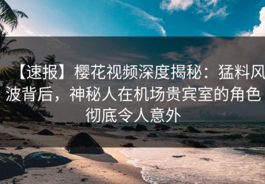 【速报】樱花视频深度揭秘：猛料风波背后，神秘人在机场贵宾室的角色彻底令人意外