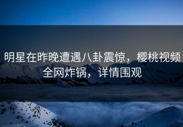明星在昨晚遭遇八卦震惊，樱桃视频全网炸锅，详情围观