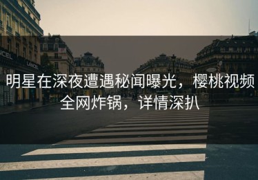 明星在深夜遭遇秘闻曝光，樱桃视频全网炸锅，详情深扒