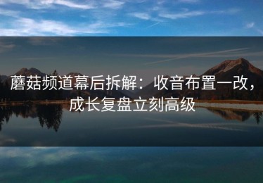 蘑菇频道幕后拆解：收音布置一改，成长复盘立刻高级