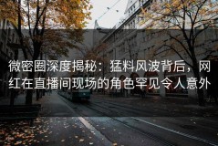 微密圈深度揭秘：猛料风波背后，网红在直播间现场的角色罕见令人意外