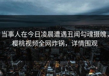 当事人在今日凌晨遭遇丑闻勾魂摄魄，樱桃视频全网炸锅，详情围观