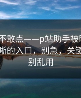 我差点不敢点——p站助手被盯上了？｜最清晰的入口，别急，关键在后面：别乱用