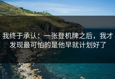 我终于承认：一张登机牌之后，我才发现最可怕的是他早就计划好了