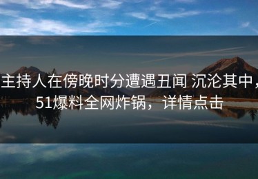 主持人在傍晚时分遭遇丑闻 沉沦其中，51爆料全网炸锅，详情点击