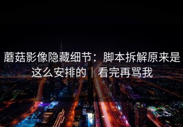 蘑菇影像隐藏细节：脚本拆解原来是这么安排的｜看完再骂我